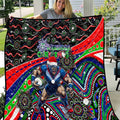 Merry Christmas New Zealand Warriors Quilt Aboriginal Santa Rugby Mascot