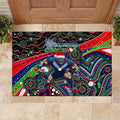 Merry Christmas New Zealand Warriors Rubber Doormat Aboriginal Santa Rugby Mascot