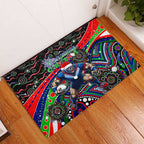 Merry Christmas New Zealand Warriors Rubber Doormat Aboriginal Santa Rugby Mascot