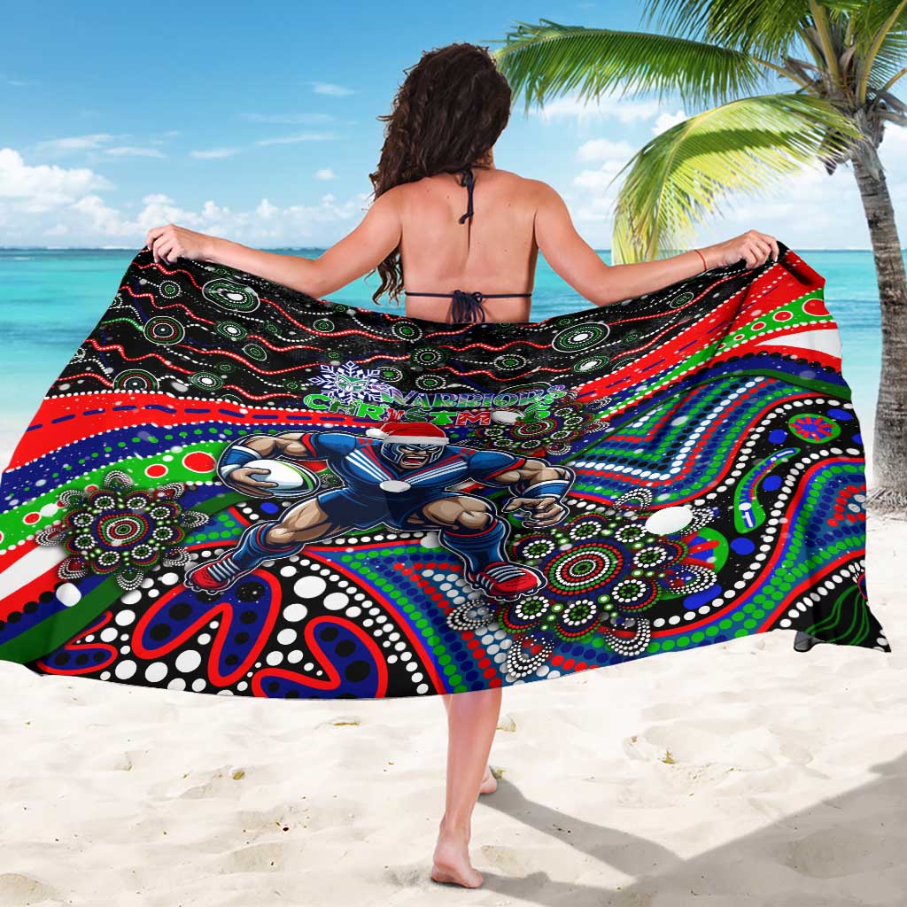 Merry Christmas New Zealand Warriors Sarong Aboriginal Santa Rugby Mascot