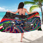 Merry Christmas New Zealand Warriors Sarong Aboriginal Santa Rugby Mascot
