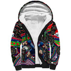 Merry Christmas New Zealand Warriors Sherpa Hoodie Aboriginal Santa Rugby Mascot