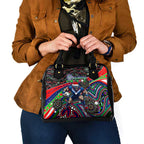 Merry Christmas New Zealand Warriors Shoulder Handbag Aboriginal Santa Rugby Mascot