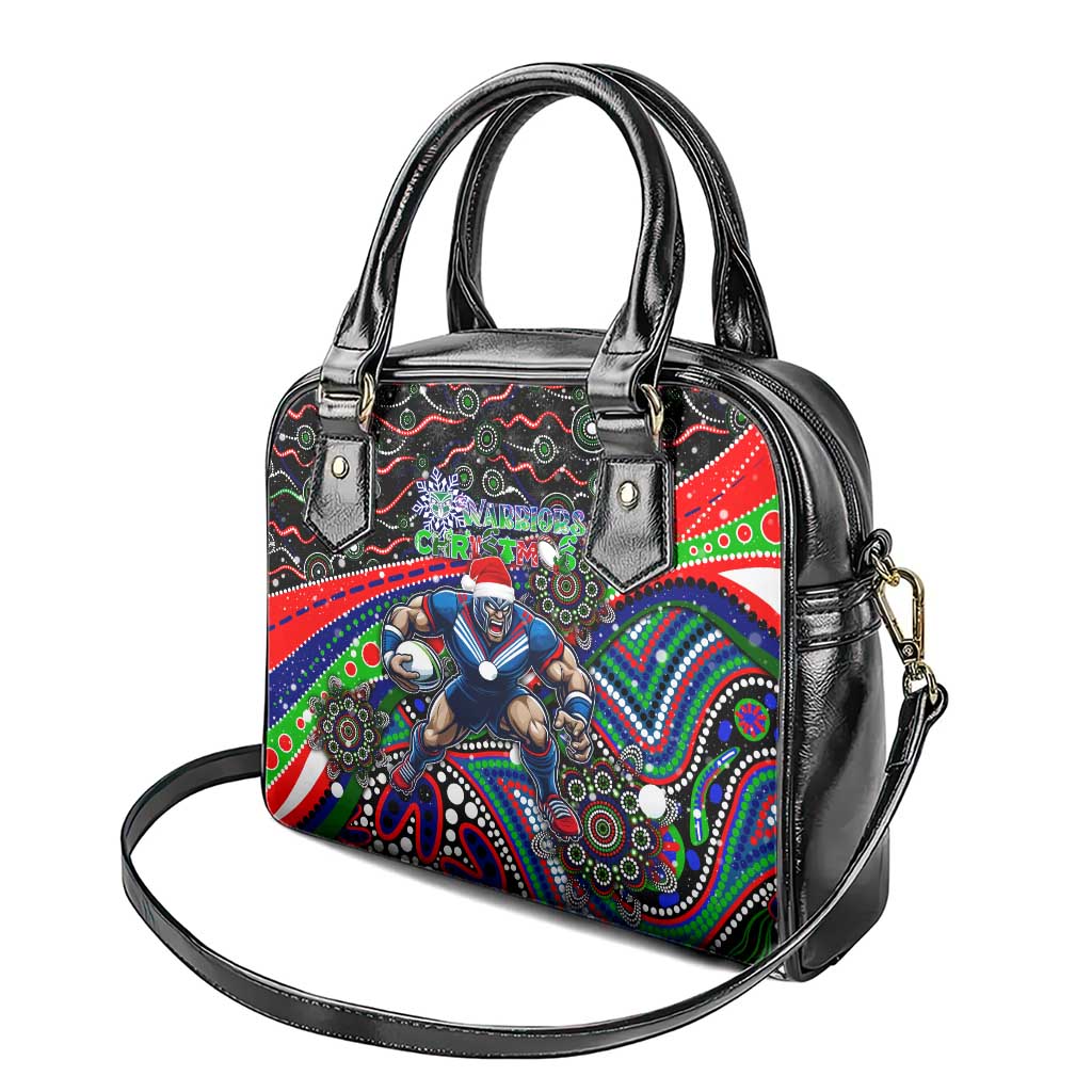 Merry Christmas New Zealand Warriors Shoulder Handbag Aboriginal Santa Rugby Mascot