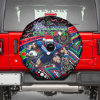 Merry Christmas New Zealand Warriors Spare Tire Cover Aboriginal Santa Rugby Mascot