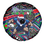 Merry Christmas New Zealand Warriors Spare Tire Cover Aboriginal Santa Rugby Mascot
