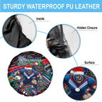 Merry Christmas New Zealand Warriors Spare Tire Cover Aboriginal Santa Rugby Mascot