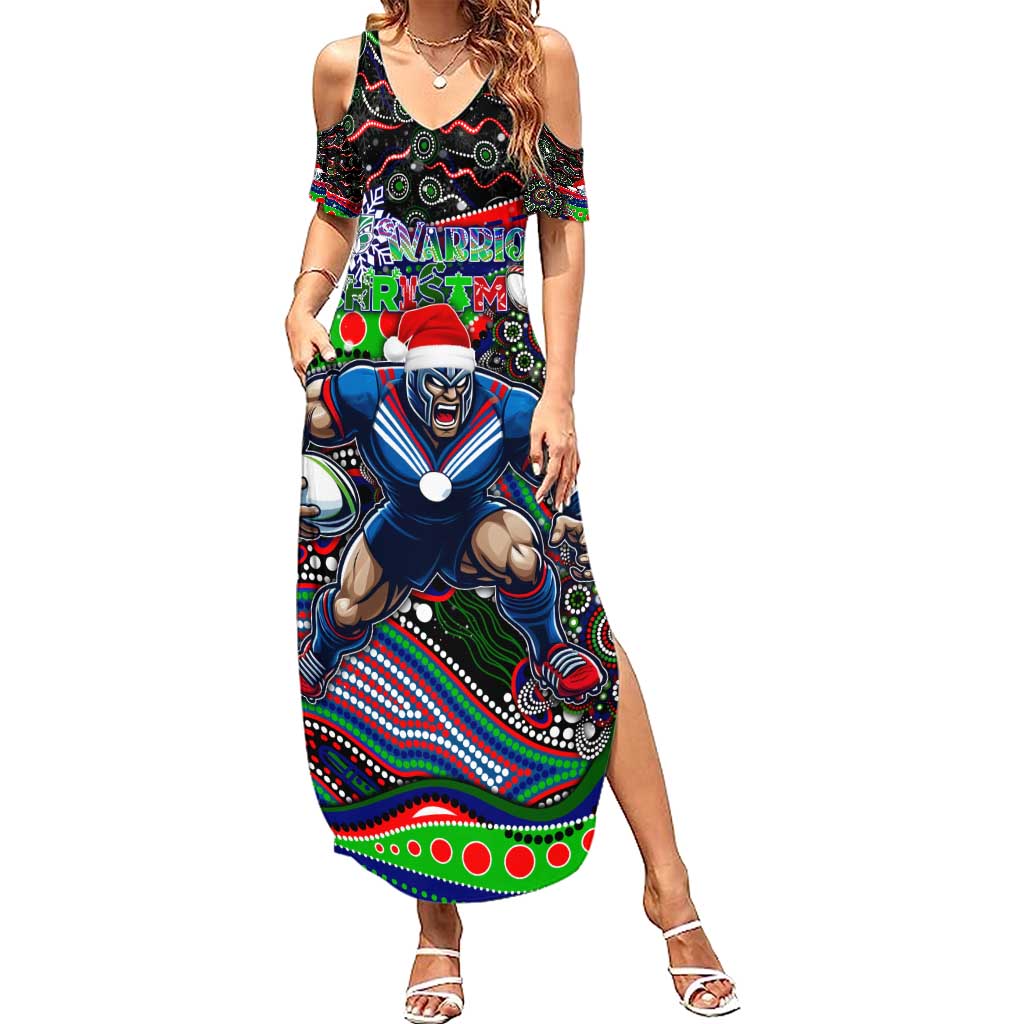 Merry Christmas New Zealand Warriors Summer Maxi Dress Aboriginal Santa Rugby Mascot
