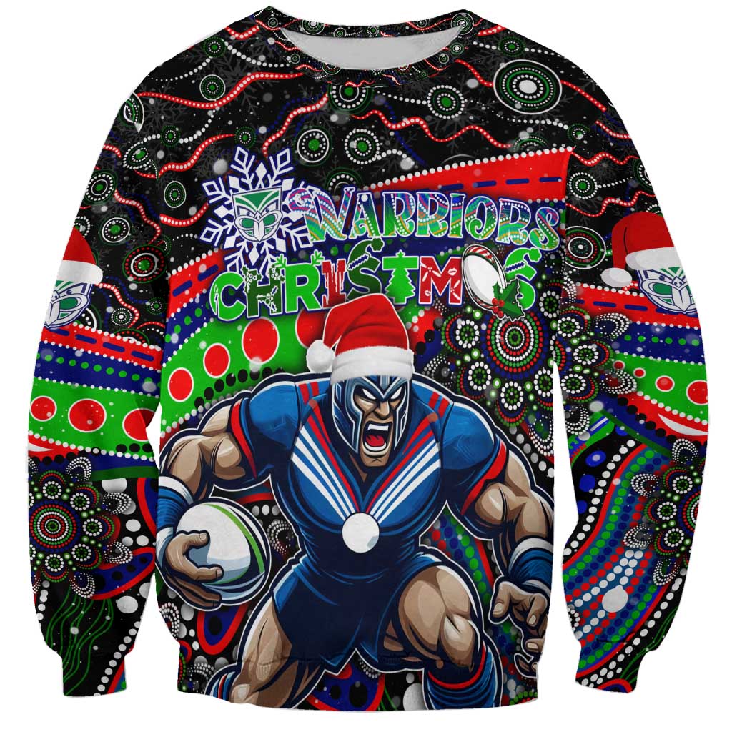 Merry Christmas New Zealand Warriors Sweatshirt Aboriginal Santa Rugby Mascot