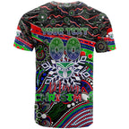 Merry Christmas New Zealand Warriors T Shirt Aboriginal Santa Rugby Mascot