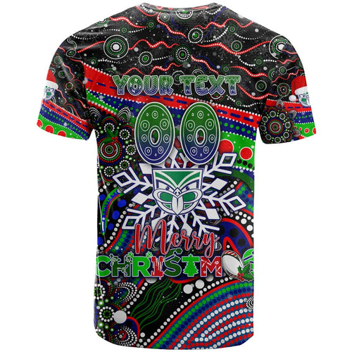 Merry Christmas New Zealand Warriors T Shirt Aboriginal Santa Rugby Mascot