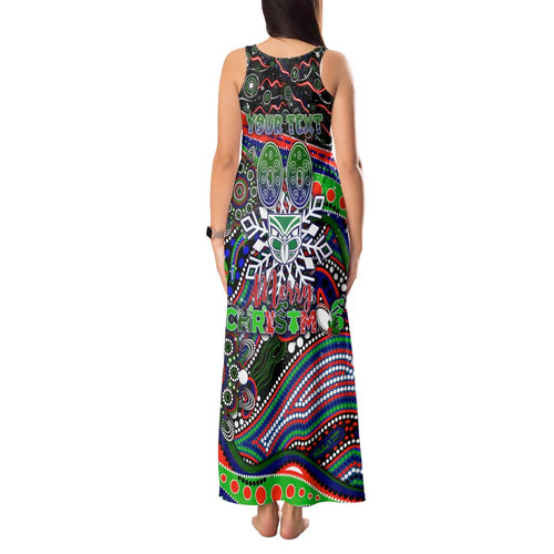 Merry Christmas New Zealand Warriors Tank Maxi Dress Aboriginal Santa Rugby Mascot