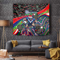 Merry Christmas New Zealand Warriors Tapestry Aboriginal Santa Rugby Mascot