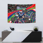 Merry Christmas New Zealand Warriors Tapestry Aboriginal Santa Rugby Mascot