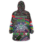Merry Christmas New Zealand Warriors Wearable Blanket Hoodie Aboriginal Santa Rugby Mascot