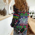 Merry Christmas New Zealand Warriors Women Casual Shirt Aboriginal Santa Rugby Mascot