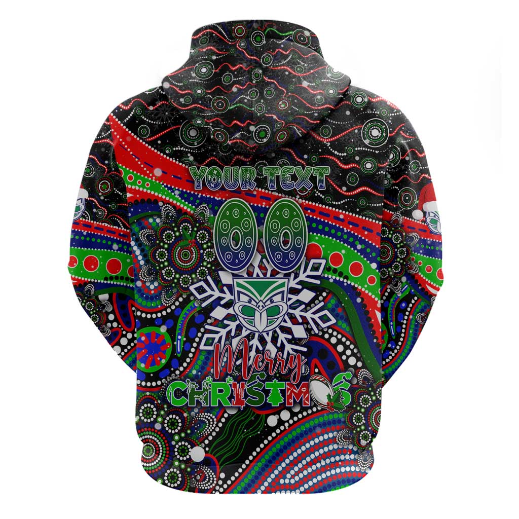 Merry Christmas New Zealand Warriors Zip Hoodie Aboriginal Santa Rugby Mascot