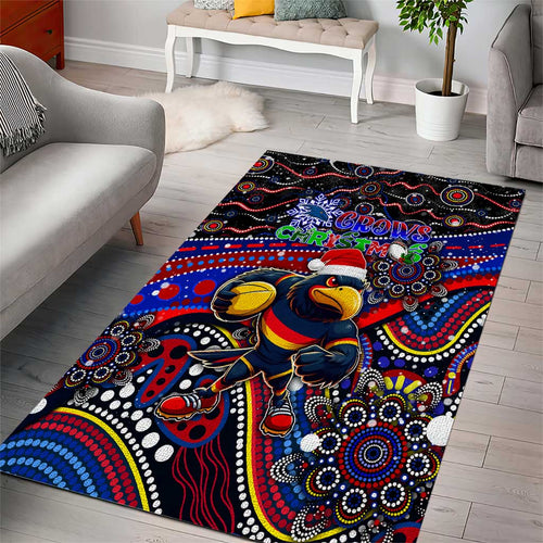Merry Christmas AFL Adelaide Crows Area Rug Aboriginal Santa Football Mascot