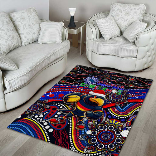 Merry Christmas AFL Adelaide Crows Area Rug Aboriginal Santa Football Mascot