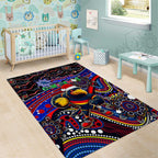 Merry Christmas AFL Adelaide Crows Area Rug Aboriginal Santa Football Mascot