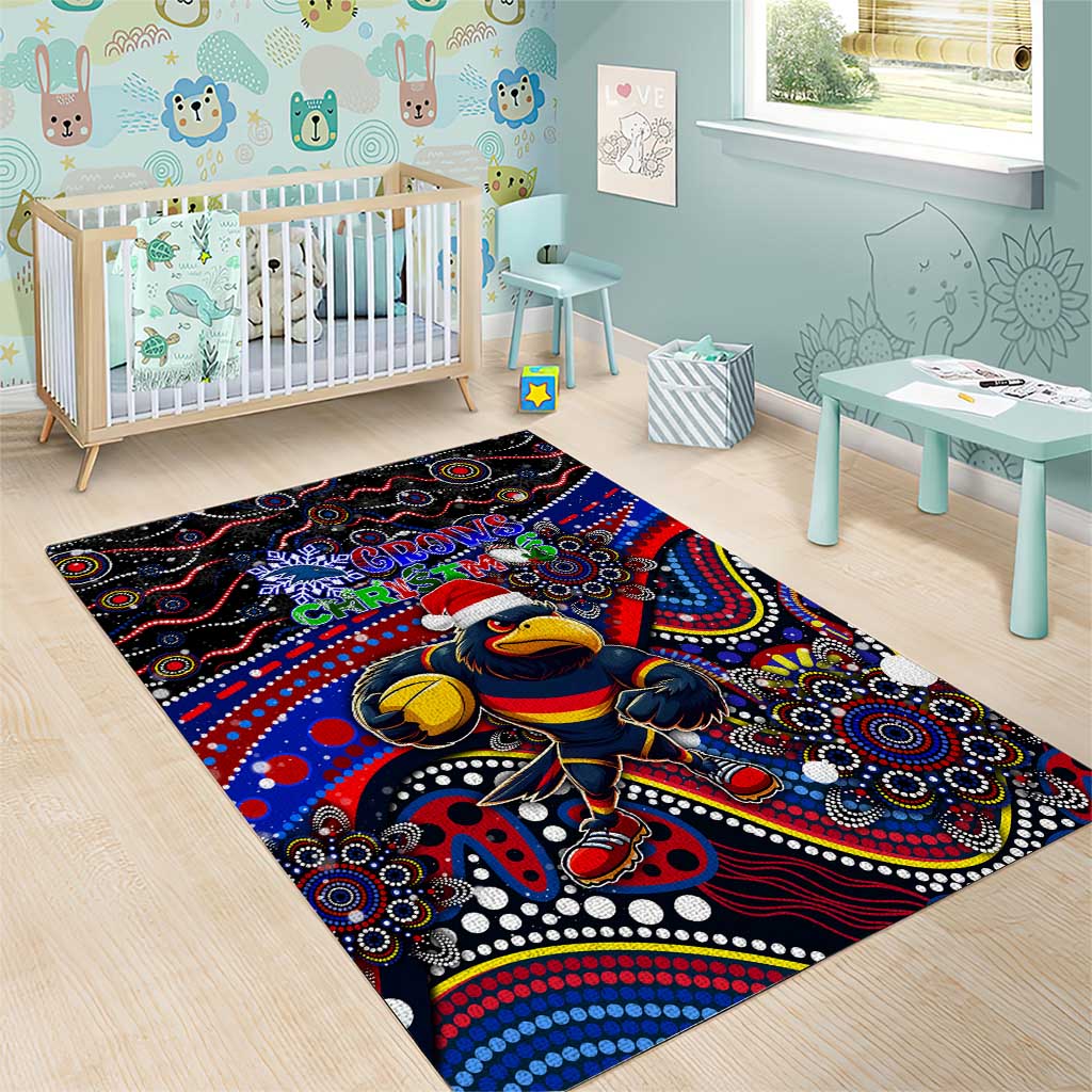 Merry Christmas AFL Adelaide Crows Area Rug Aboriginal Santa Football Mascot