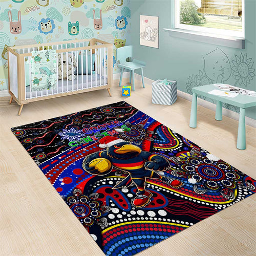 Merry Christmas AFL Adelaide Crows Area Rug Aboriginal Santa Football Mascot