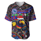 Merry Christmas AFL Adelaide Crows Baseball Jersey Aboriginal Santa Football Mascot
