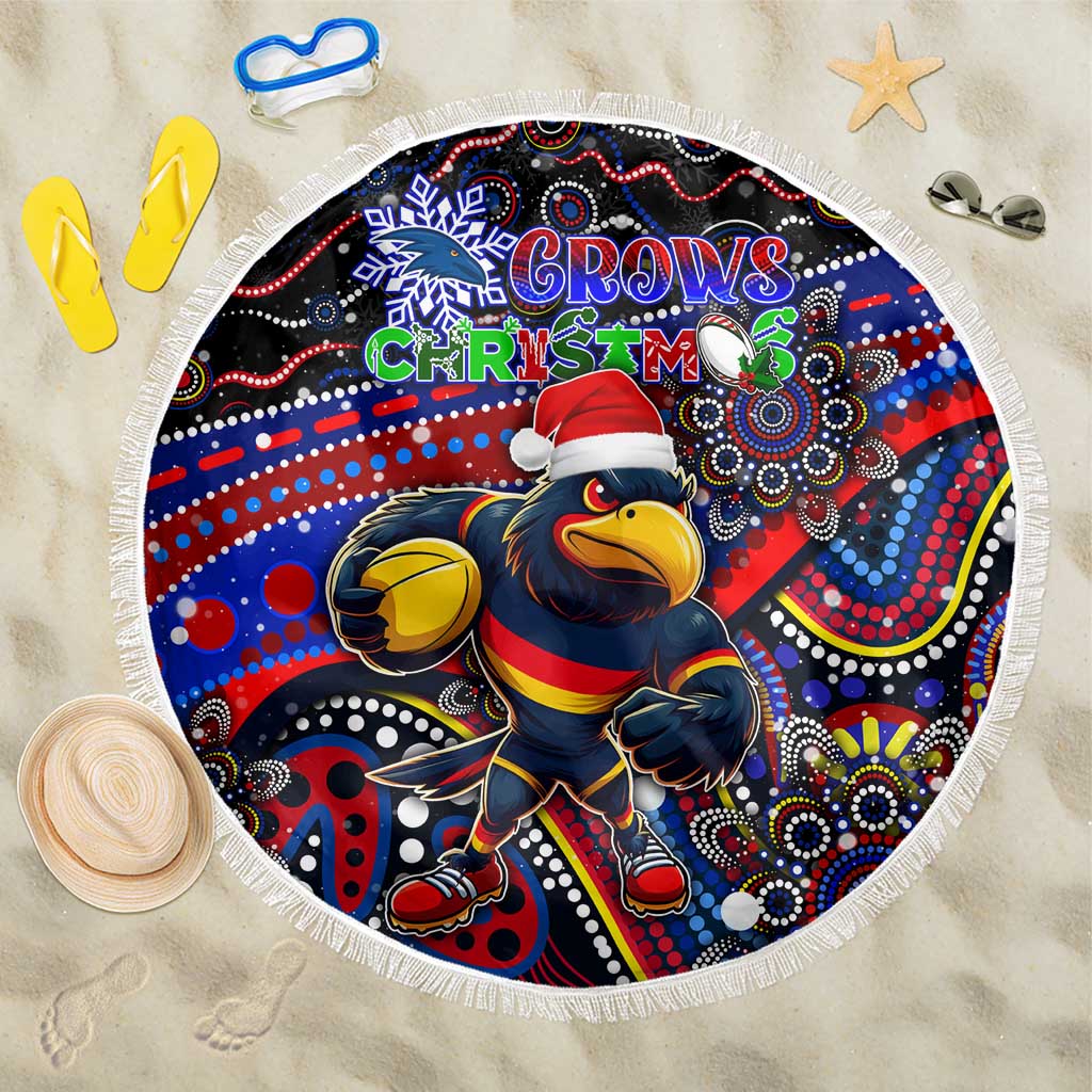 Merry Christmas AFL Adelaide Crows Beach Blanket Aboriginal Santa Football Mascot