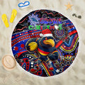 Merry Christmas AFL Adelaide Crows Beach Blanket Aboriginal Santa Football Mascot