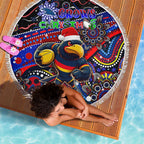 Merry Christmas AFL Adelaide Crows Beach Blanket Aboriginal Santa Football Mascot