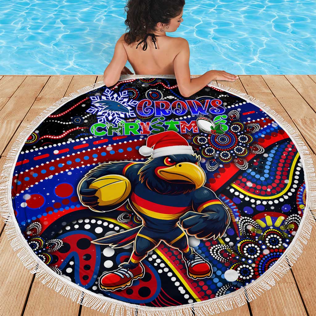 Merry Christmas AFL Adelaide Crows Beach Blanket Aboriginal Santa Football Mascot