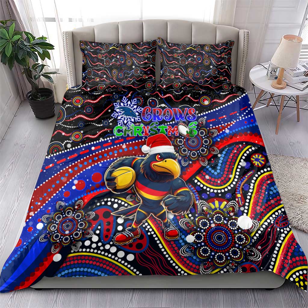 Merry Christmas AFL Adelaide Crows Bedding Set Aboriginal Santa Football Mascot