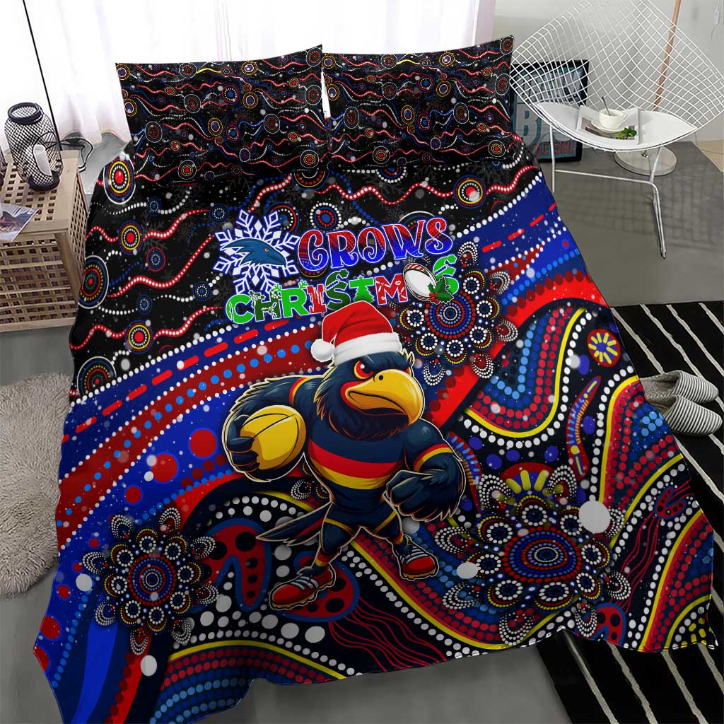 Merry Christmas AFL Adelaide Crows Bedding Set Aboriginal Santa Football Mascot