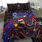 Merry Christmas AFL Adelaide Crows Bedding Set Aboriginal Santa Football Mascot