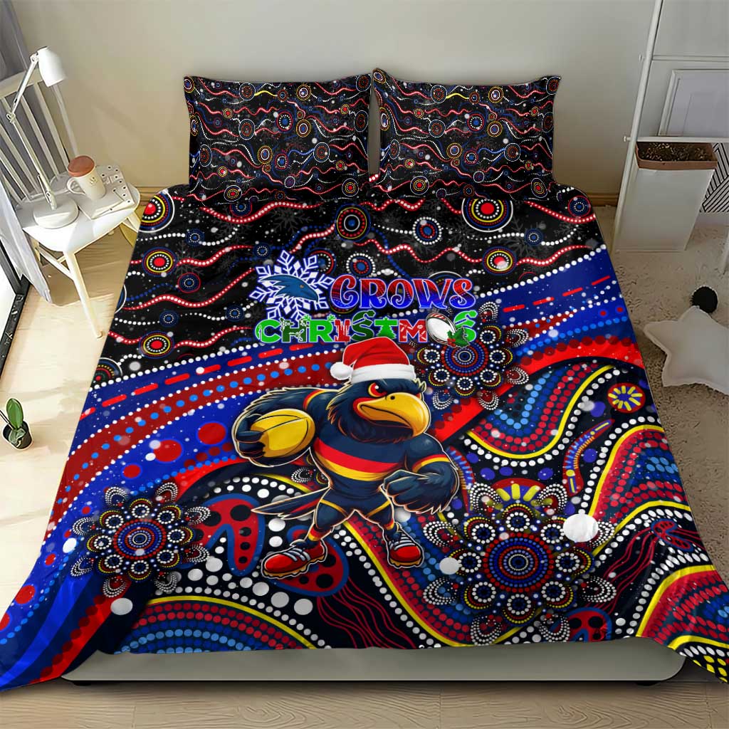 Merry Christmas AFL Adelaide Crows Bedding Set Aboriginal Santa Football Mascot
