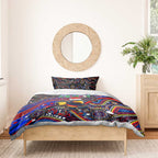 Merry Christmas AFL Adelaide Crows Bedding Set Aboriginal Santa Football Mascot