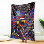 Merry Christmas AFL Adelaide Crows Blanket Aboriginal Santa Football Mascot