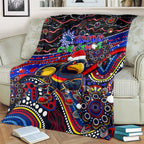 Merry Christmas AFL Adelaide Crows Blanket Aboriginal Santa Football Mascot