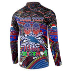 Merry Christmas AFL Adelaide Crows Button Sweatshirt Aboriginal Santa Football Mascot