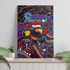 Merry Christmas AFL Adelaide Crows Canvas Wall Art Aboriginal Santa Football Mascot