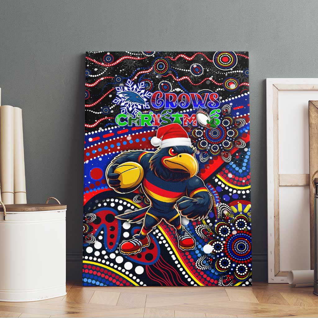 Merry Christmas AFL Adelaide Crows Canvas Wall Art Aboriginal Santa Football Mascot