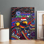 Merry Christmas AFL Adelaide Crows Canvas Wall Art Aboriginal Santa Football Mascot