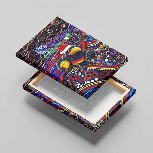 Merry Christmas AFL Adelaide Crows Canvas Wall Art Aboriginal Santa Football Mascot