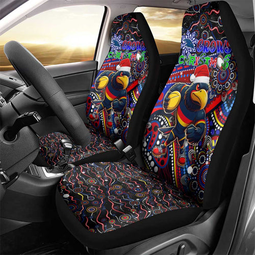 Merry Christmas AFL Adelaide Crows Car Seat Cover Aboriginal Santa Football Mascot