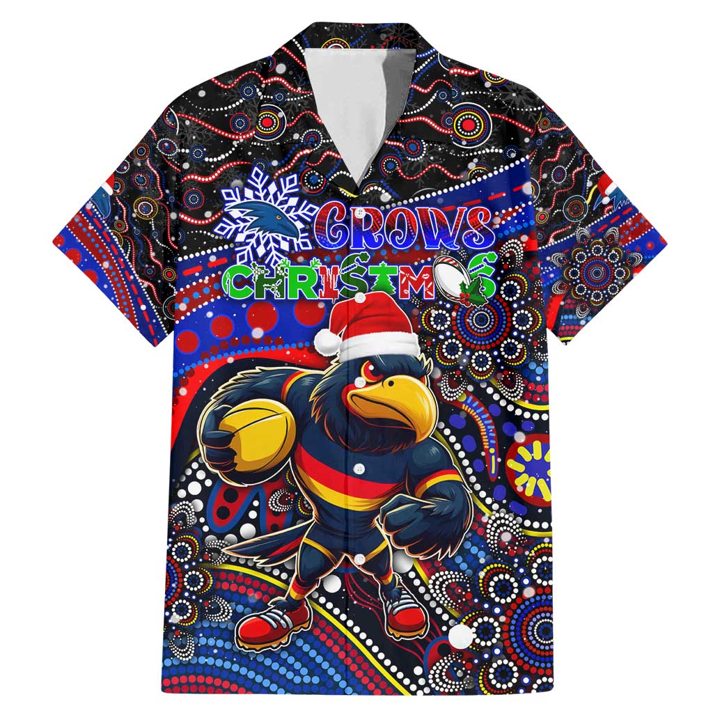 Merry Christmas AFL Adelaide Crows Family Matching Mermaid Dress and Hawaiian Shirt Aboriginal Santa Football Mascot