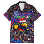 Merry Christmas AFL Adelaide Crows Family Matching Mermaid Dress and Hawaiian Shirt Aboriginal Santa Football Mascot