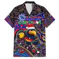 Merry Christmas AFL Adelaide Crows Family Matching Off The Shoulder Long Sleeve Dress and Hawaiian Shirt Aboriginal Santa Football Mascot