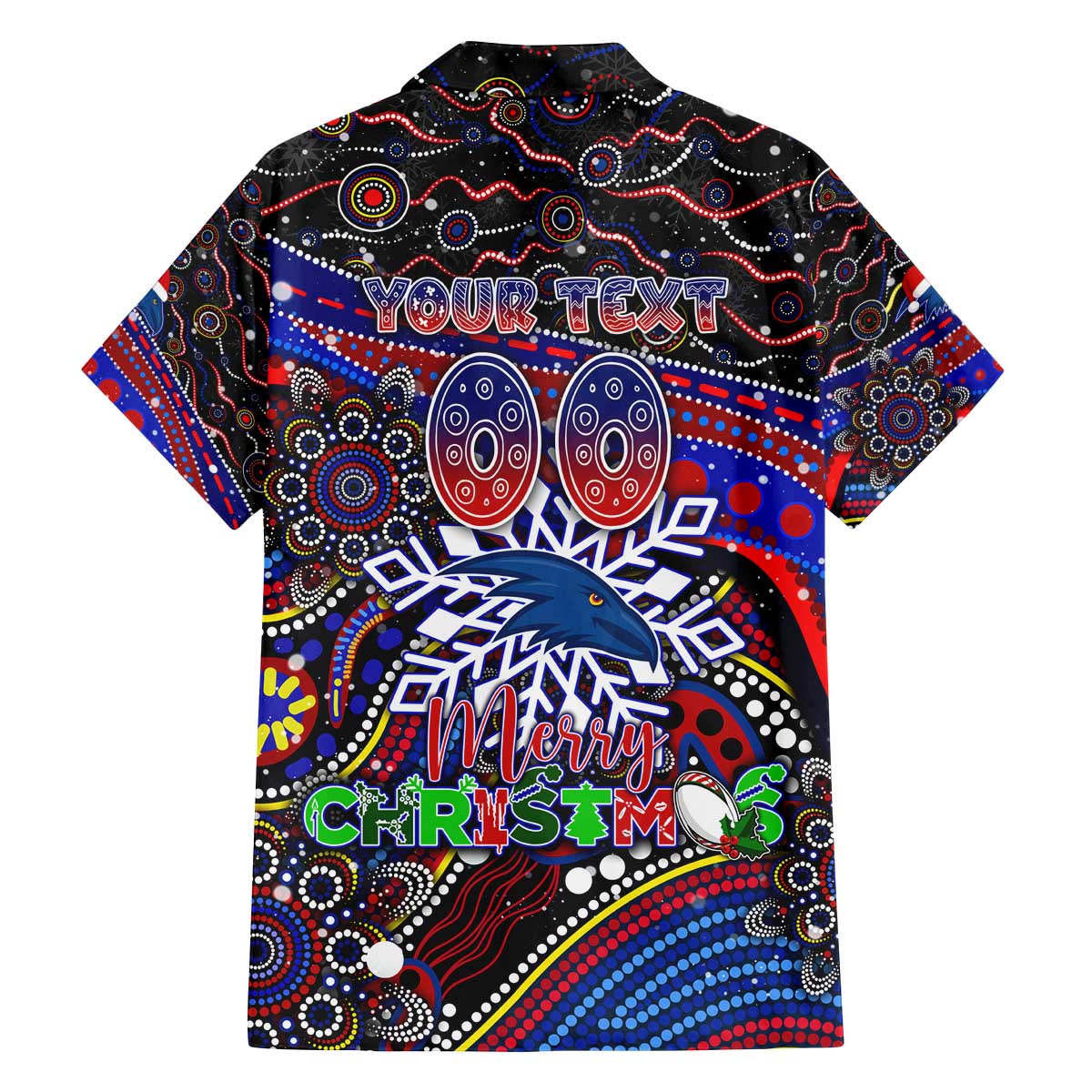 Merry Christmas AFL Adelaide Crows Family Matching Off The Shoulder Long Sleeve Dress and Hawaiian Shirt Aboriginal Santa Football Mascot