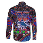 Merry Christmas AFL Adelaide Crows Family Matching Off The Shoulder Long Sleeve Dress and Hawaiian Shirt Aboriginal Santa Football Mascot