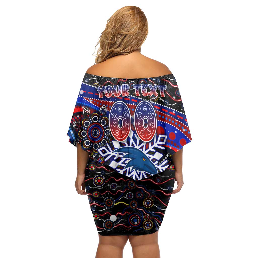 Merry Christmas AFL Adelaide Crows Family Matching Off Shoulder Short Dress and Hawaiian Shirt Aboriginal Santa Football Mascot
